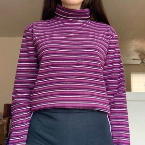 Striped White Stag Turtleneck